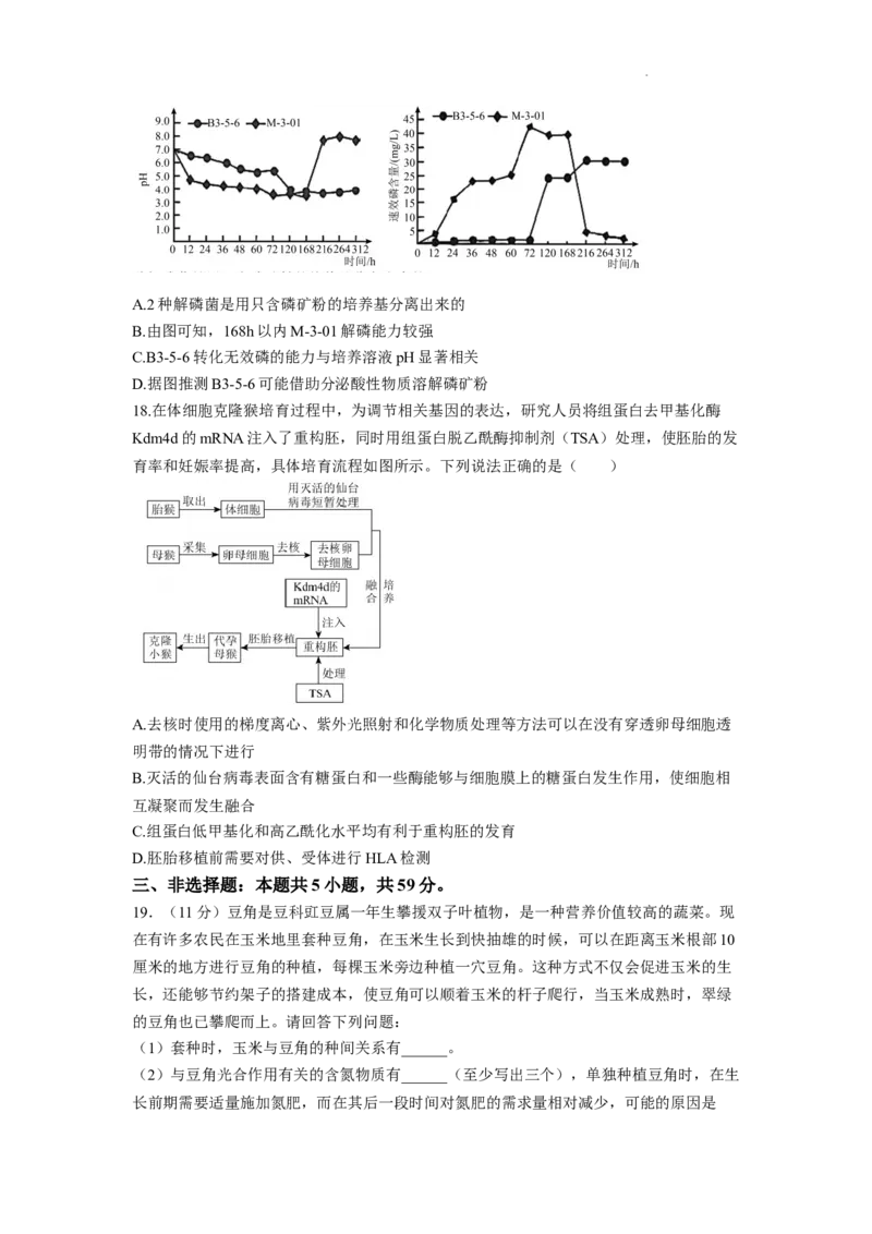 金太阳2024届高三年级下学期5月大联考（钢笔）生物（HEB）_2024年5月_01按日期_28号_2024届金太阳高三年级下学期5月大联考（钢笔）