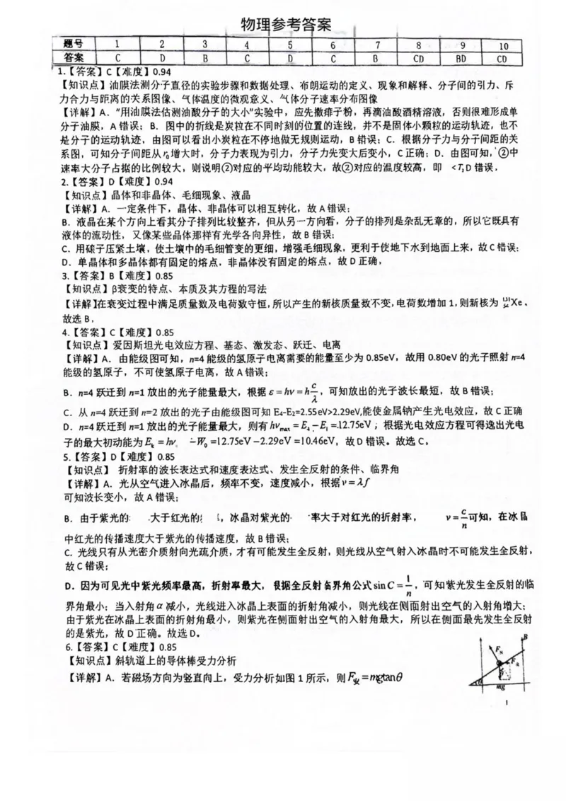 广西来宾市2024-2025学年高二下学期5月期中考试物理PDF版含解析_2024-2025高二（7-7月题库）_2025年6月试卷_0609广西来宾市2024-2025学年高二下学期5月期中考试