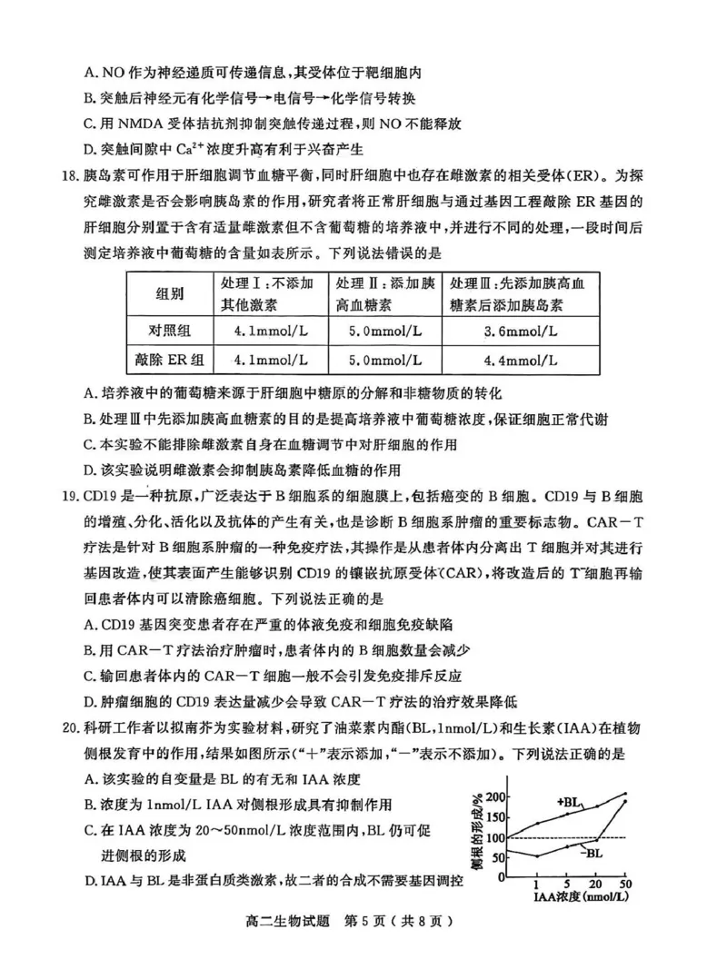 山东省聊城市2025-2026学年高二上学期期中教学质量检测生物学试卷（图片版，含答案）_251211山东省聊城市2025-2026学年高二上学期11月期中（全）