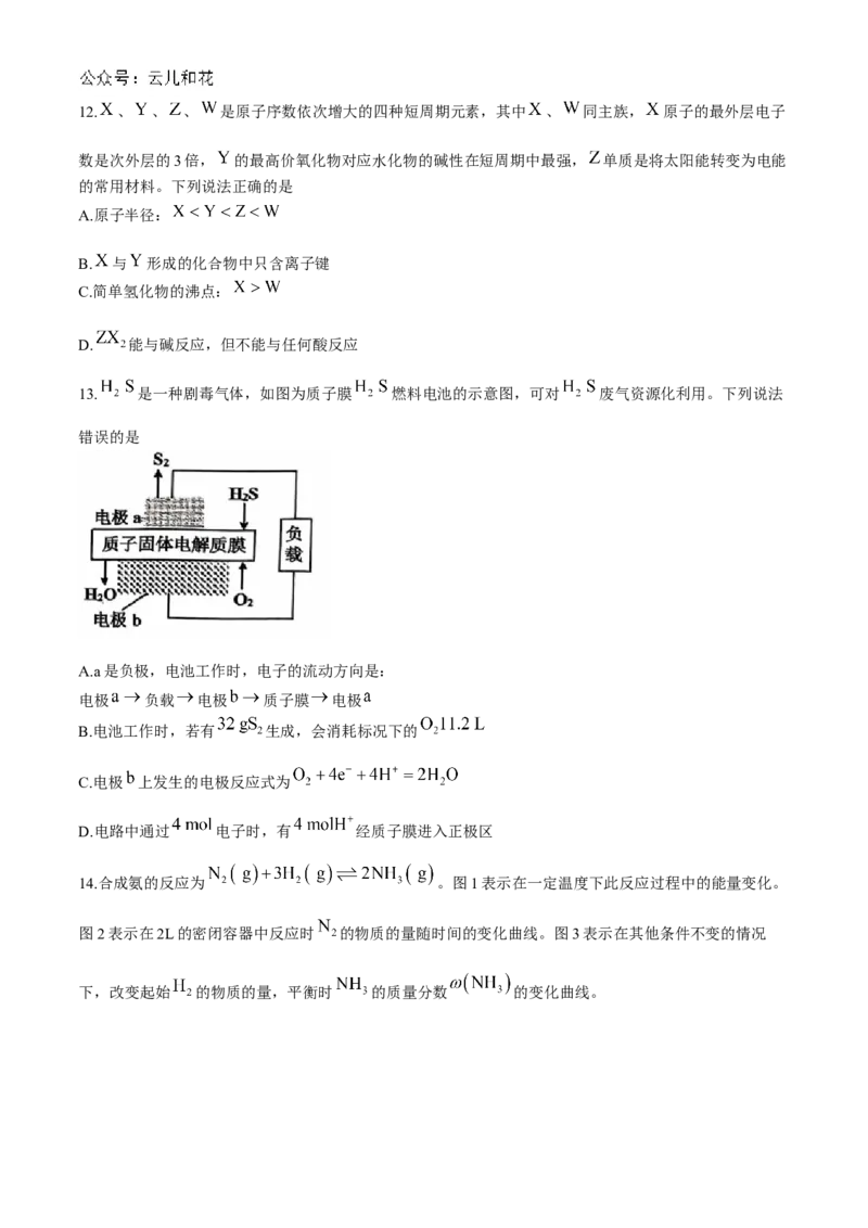 四川省泸州市泸县普通高中共同体2024-2025学年高二上学期11月期中考试化学Word版含答案_2024-2025高二（7-7月题库）_2024年12月试卷