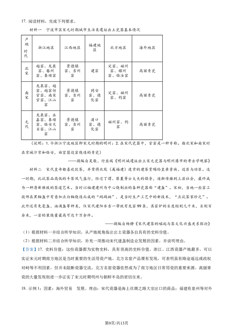 精品解析：2024届贵州省贵阳市第一中学高三下学期一模考试历史试题（解析版）_2024年3月_013月合集_2024届贵州省贵阳市第一中学高三下学期一模考试