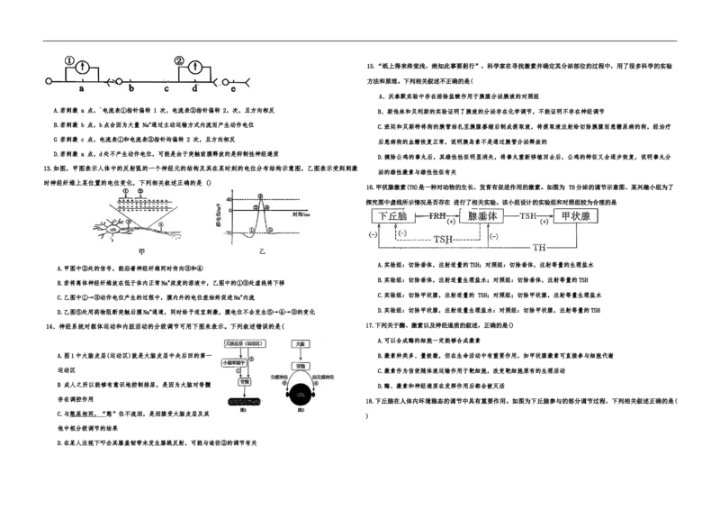 新疆维吾尔自治区喀什地区英吉沙县县多校2025-2026学年高二上学期12月期中生物试题_251213新疆维吾尔自治区喀什地区英吉沙县县多校2025-2026学年高二上学期12月期中（全）