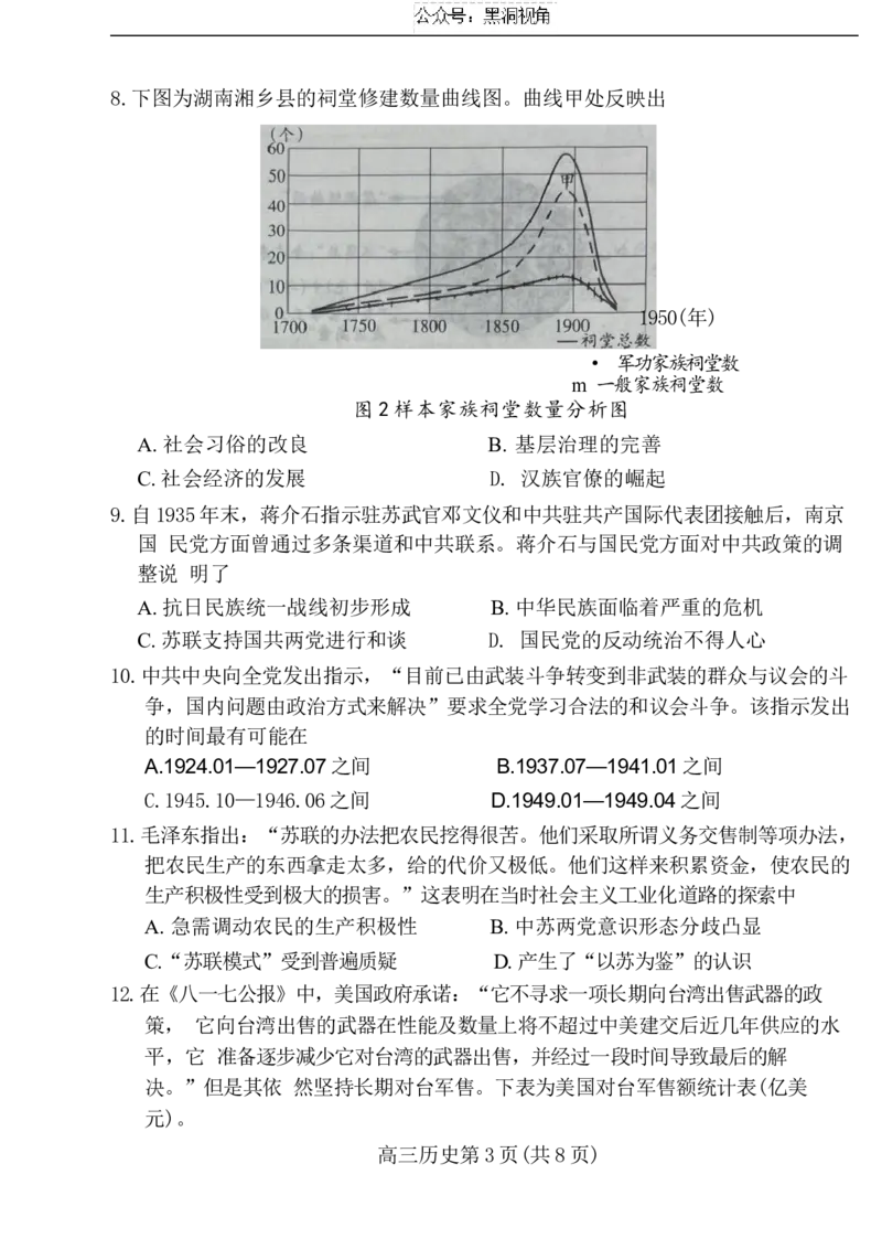 山西省吕梁市2024-2025学年高三上学期11月期中历史试题_2024-2025高三（6-6月题库）_2024年11月试卷_1105山西省吕梁市2024-2025学年高三上学期11月期中
