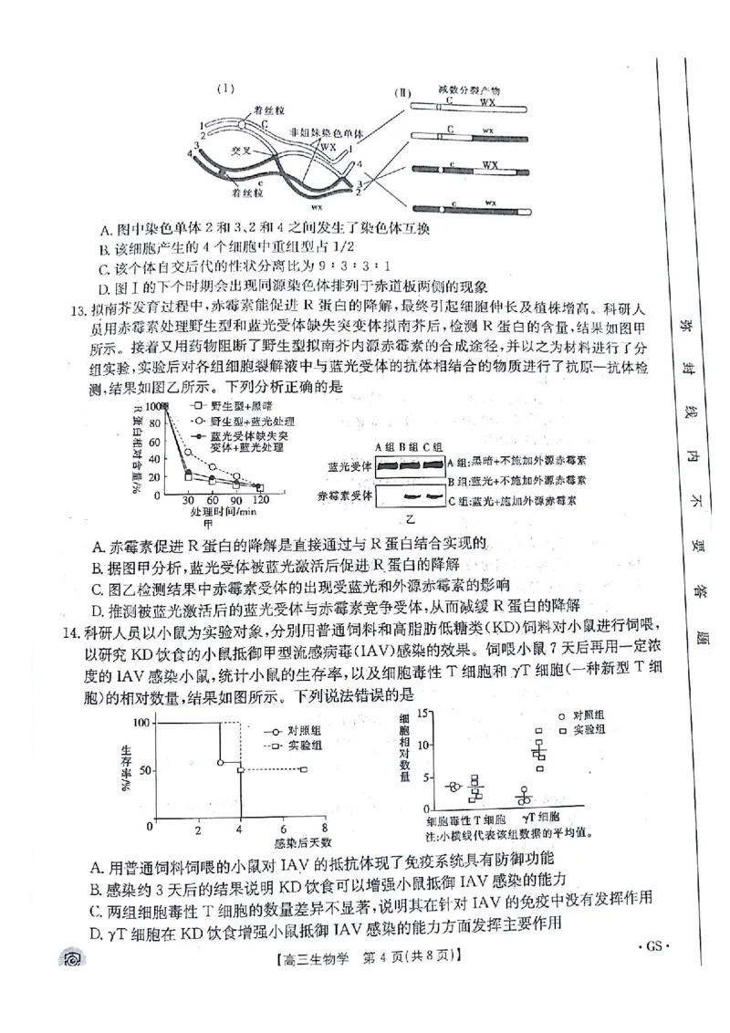 生物试题(1)_2024年5月_01按日期_21号_2024届金太阳百万金太阳高三5月大联考（盾牌眼）_2024金太阳百万金太阳高三5月大联考（盾牌眼）生物