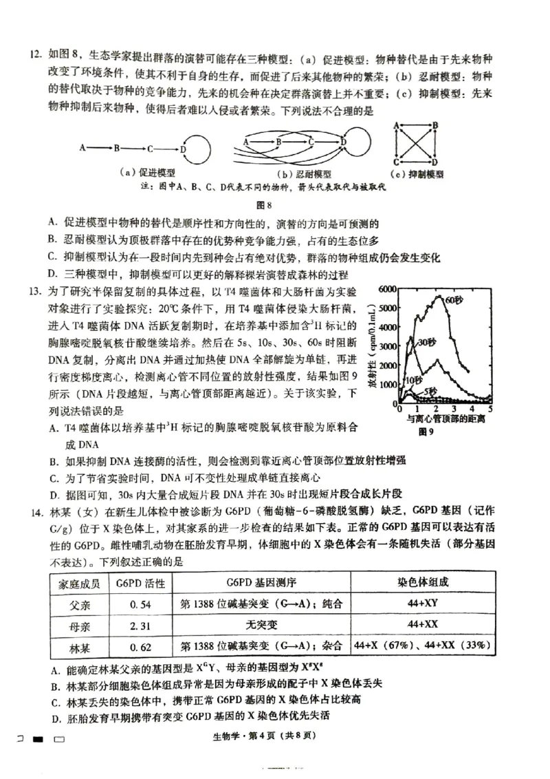 重庆市第八中学2024届高考适应性月考卷（五）生物试题_2024年3月_013月合集_2024届重庆市第八中学高考适应性月考卷（五）