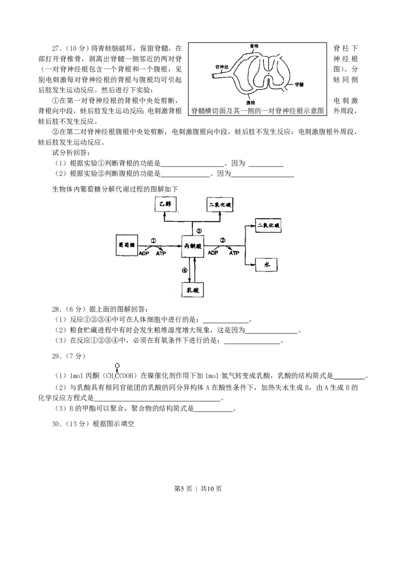 2003年海南高考理综真题及答案_化学高考真题试卷_旧1990-2007&middot;高考化学真题_1990-2007&middot;高考化学真题&middot;PDF_海南