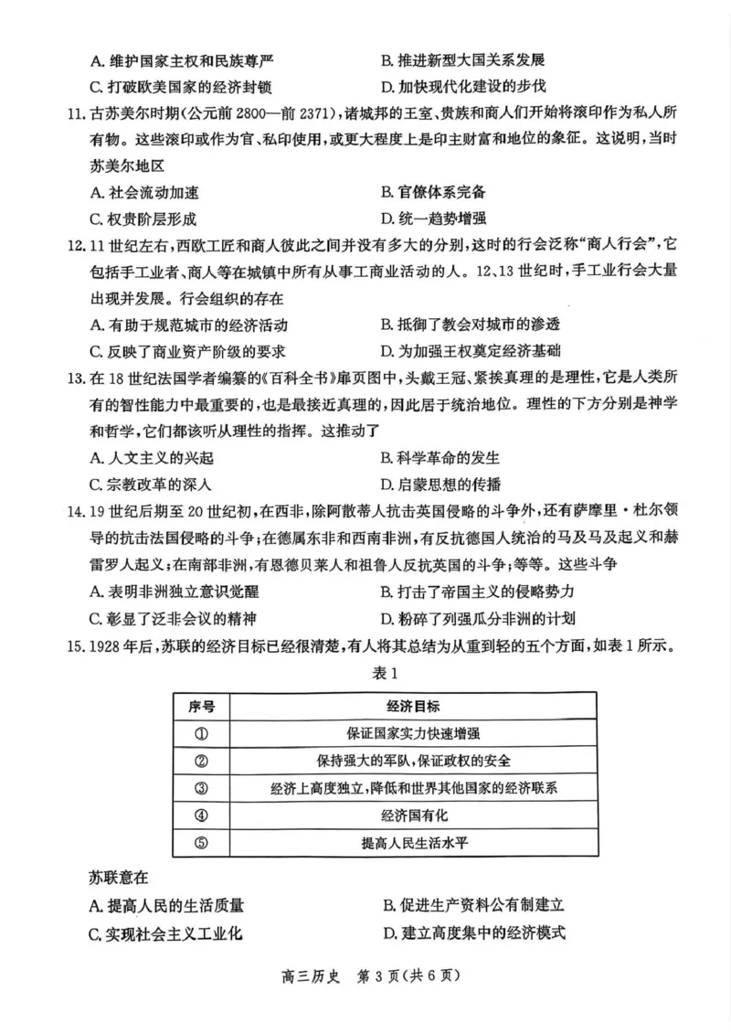 河北省邯郸市2025届高三下学期4月第四次调研监测试题历史+答案_2024-2026高三（6-6月题库）_2025年04月试卷_0429河北省邯郸市2025届高三年级第四次调研监测（全科）