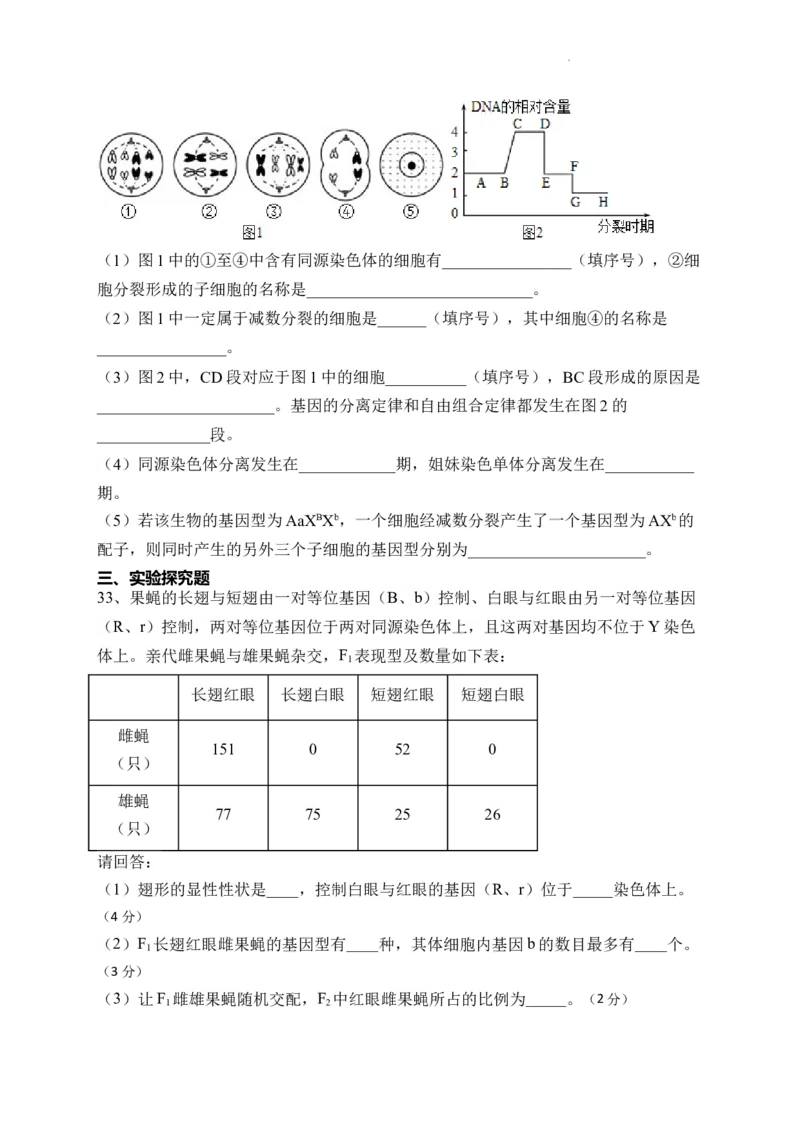 山西省朔州市怀仁市第九中学高中部2024届高三上学期11月期中生物(1)_2023年11月_01每日更新_26号_2024届山西省朔州市怀仁市第九中学高中部高三上学期11月期中