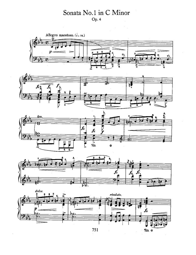 PianoSonataNo1inc,Op4_一万首著名钢琴曲谱哈农贝多芬合集视频教学电子版高清无水印可打印_1古典钢琴知名音乐家谱_肖邦钢琴谱全集_奏鸣曲