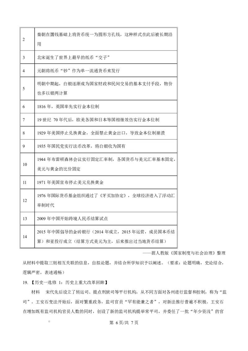 四川省成都外国语学校2025-2026学年高二上学期12月考试历史试卷（原卷版）_2024-2025高二（7-7月题库）_2026年1月高二_260107四川省成都外国语学校2025-2026学年高二上学期12月月考