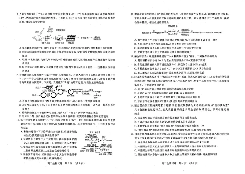 山东名校考试联盟2024&mdash;2025学年高二年级生物学学期中试题高二生物(2)_2024-2025高二（7-7月题库）_2025年6月试卷_0612山东省名校考试联盟2024-2025学年高二下学期期中考试