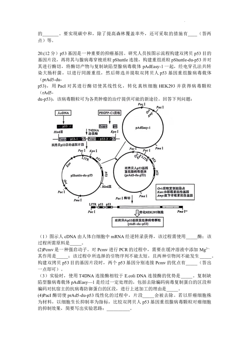 生物试题_2024年2月_01每日更新_19号_2024届福建省百校联考高三下学期正月联考_福建省百校联考2024届高三下学期正月联考生物