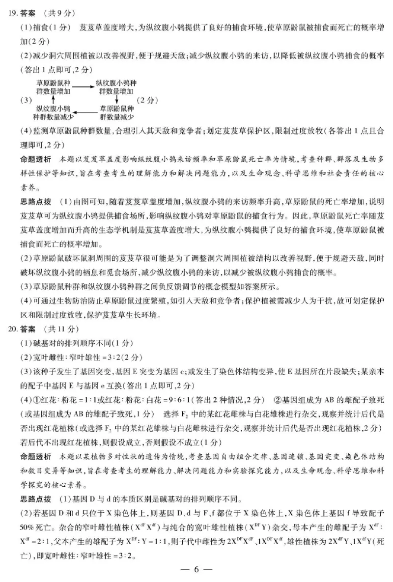 天一大联考2024-2025学年（下）高三第二次四省联考生物+答案_2024-2025高三（6-6月题库）_2025年05月试卷_0509天一大联考2024-2025学年（下）高三第二次四省联考