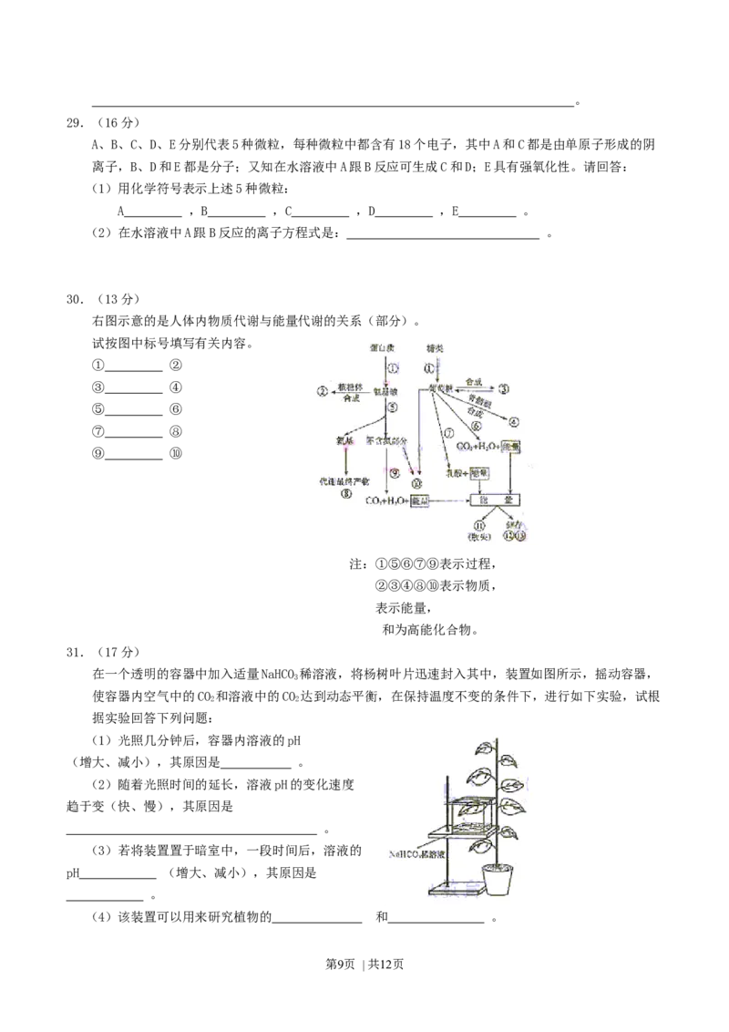 2004年陕西高考理科综合真题及答案_化学高考真题试卷_旧1990-2007&middot;高考化学真题_1990-2007&middot;高考化学真题&middot;word_2001-2007年各地理综历年真题_陕西