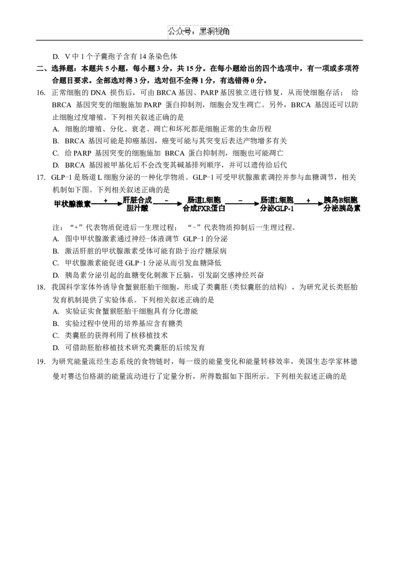 吉林省长春市2025届高三质量监测(一)生物试题（含答案）_2024-2025高三（6-6月题库）_2024年11月试卷_1115吉林省长春市2024-2025学年高三上学期质量监测（一）（全科）