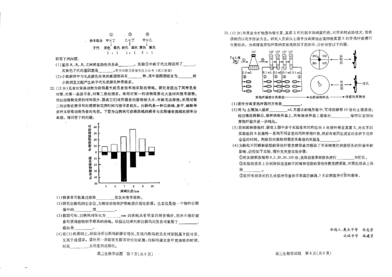 山西省运城市2024-2025学年高三上学期9月摸底调研生物试题_2024-2025高三（6-6月题库）_2024年09月试卷_0930山西省运城市2024-2025学年高三上学期9月摸底调研测试