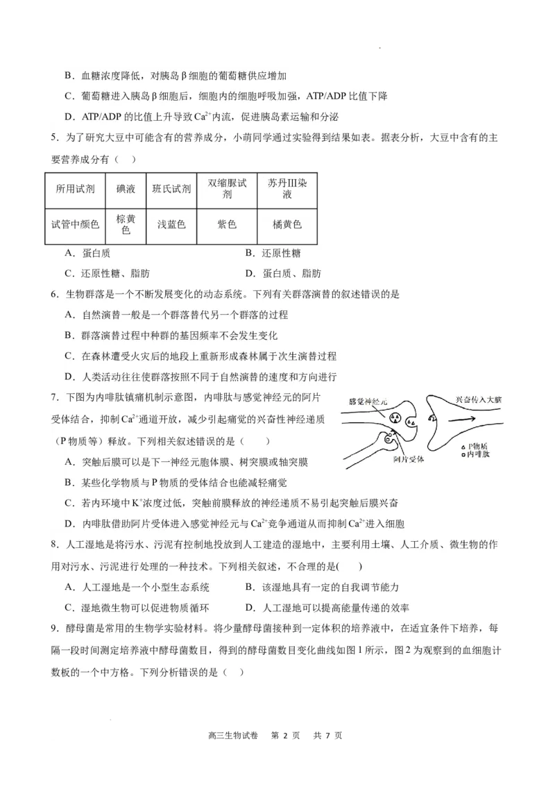 生物试卷_2024年3月_013月合集_2024届重庆市缙云教育联盟高三下学期3月月考_重庆市缙云教育联盟2023-2024学年高三下学期3月月考试题生物