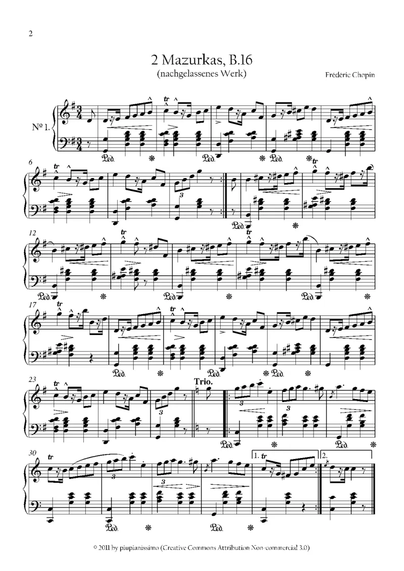 MazurkaG大调+降B大调_一万首著名钢琴曲谱哈农贝多芬合集视频教学电子版高清无水印可打印_1古典钢琴知名音乐家谱_肖邦钢琴谱全集_马祖卡_遗作(未编号)