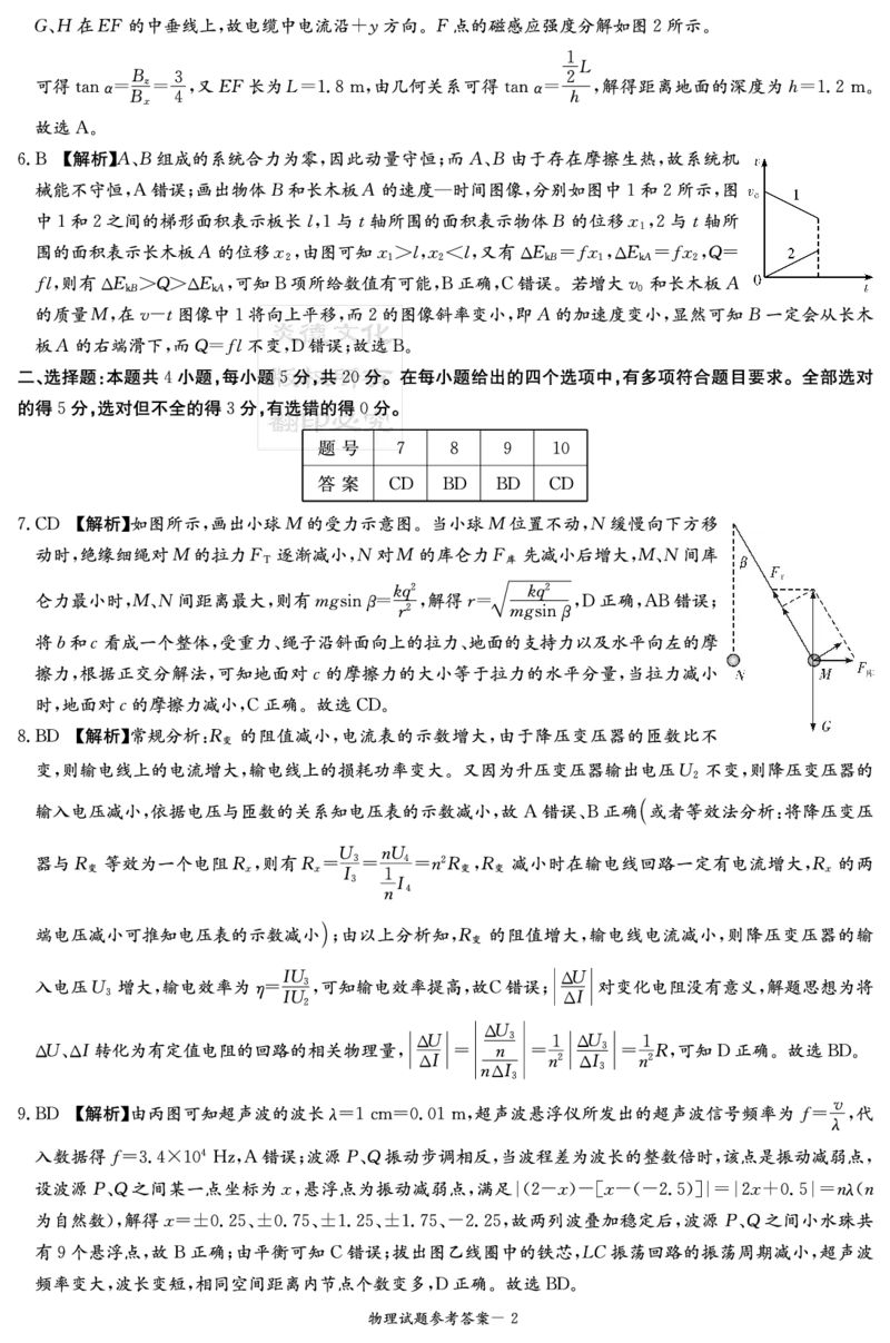 物理答案（九校联考二）_2024年3月_02按日期_17号_2024届湖南省九校联盟高三下学期第二次联考_2024届湖南省九校联盟高三下学期第二次联考物理试题