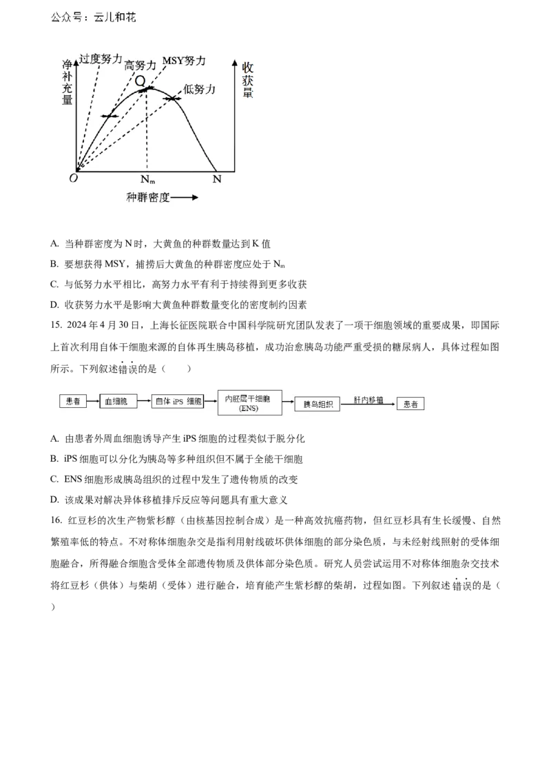 广东省江门市2023-2024学年高二下学期7月期末考试生物Word版含解析_2024-2025高二（7-7月题库）_2024年07月试卷_0730广东省江门市2023-2024学年高二下学期7月期末考试