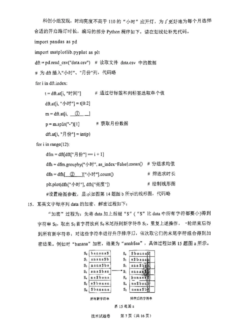 技术试卷_2024-2025高三（6-6月题库）_2024年11月试卷_1109浙江省绍兴市一模2024-2025学年11月诊断考试