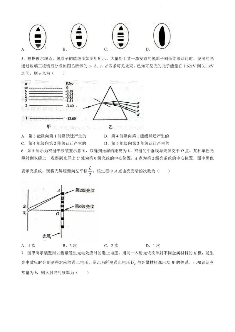 山东省济南市2023-2024学年高二下学期7月期末物理试题(无答案)_2024-2025高二（7-7月题库）_2024年07月试卷_0723山东省济南市2025届高二下学期期末考试
