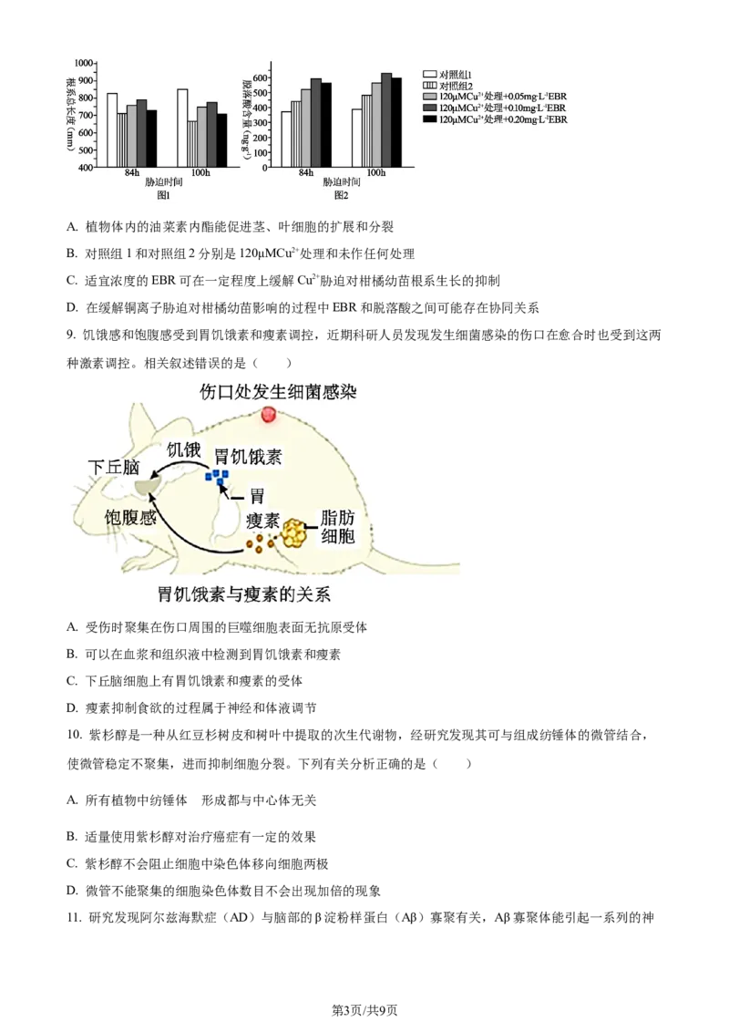 精品解析：黑龙江省哈尔滨市三中2023&mdash;2024学年高三下学期第一次模拟考试生物试题（原卷版）_2024年3月_013月合集_2024届黑龙江省哈尔滨市第三中学校高三下学期第一次模拟考试