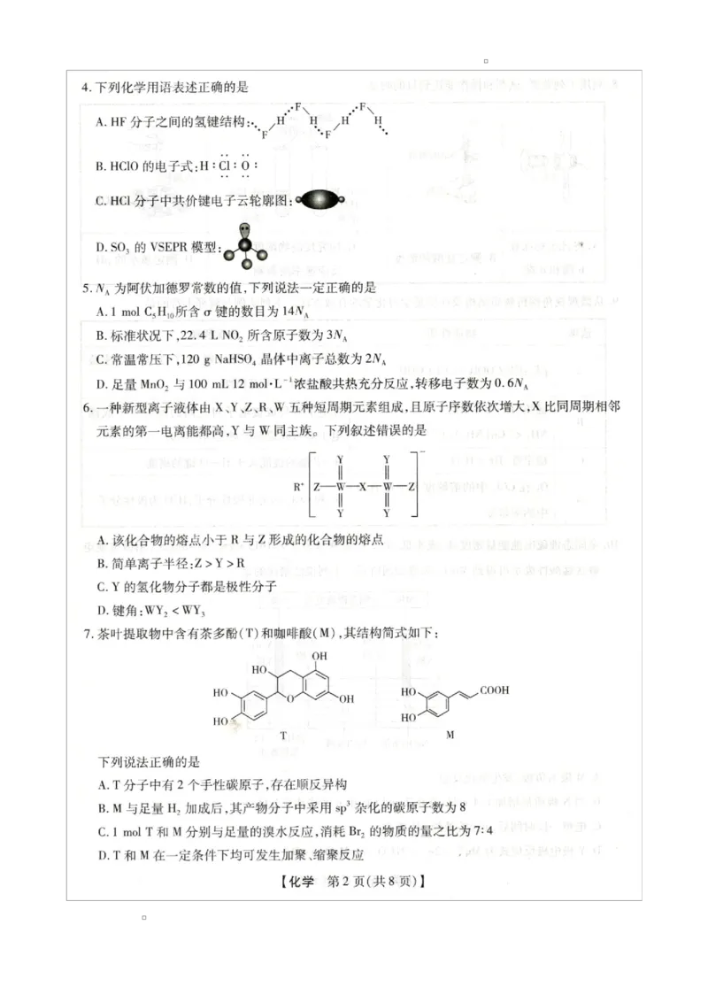 河北省邢台市琢名小渔2025-2026学年高三上学期1月月考化学试题_2024-2025高三（6-6月题库）_2026年1月高三_260122河北省邢台市琢名小渔2025-2026学年高三上学期1月月考