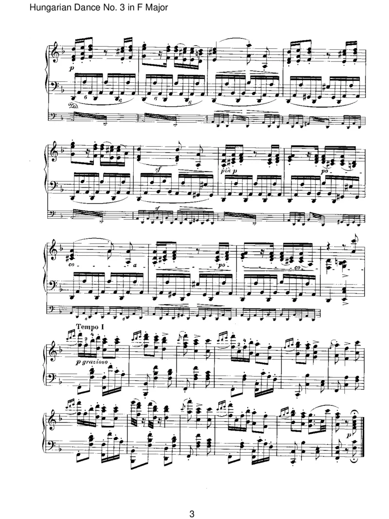 HungarianDanceNo.3inFMajor_一万首著名钢琴曲谱哈农贝多芬合集视频教学电子版高清无水印可打印_1古典钢琴知名音乐家谱_勃拉姆斯钢琴谱全集_IV.HungarianDancesforSoloPiano