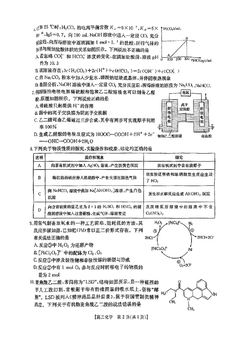 江西省2024年&ldquo;三新&rdquo;协同教研共同体高三12月联考化学试卷+答案_2024-2025高三（6-6月题库）_2024年12月试卷_1221江西省2024年&ldquo;三新&rdquo;协同教研共同体高三12月联考