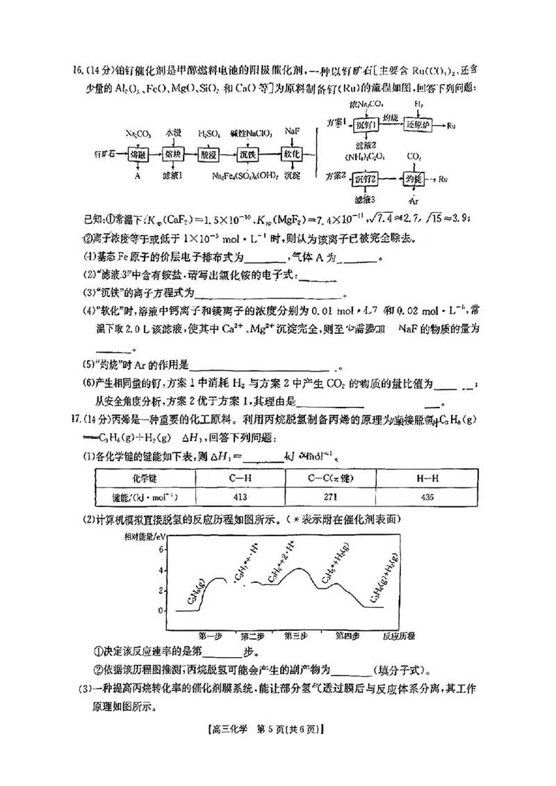 江西省2024年&ldquo;三新&rdquo;协同教研共同体高三12月联考化学试卷+答案_2024-2025高三（6-6月题库）_2024年12月试卷_1221江西省2024年&ldquo;三新&rdquo;协同教研共同体高三12月联考