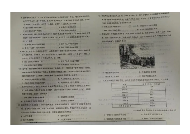 历史-河北省琢名小渔2025届&ldquo;五个一&rdquo;名校联盟高三年级第一次联考_2024-2025高三（6-6月题库）_2024年08月试卷_0811河北省琢名小渔2025届&ldquo;五个一&rdquo;名校联盟高三年级第一次联考