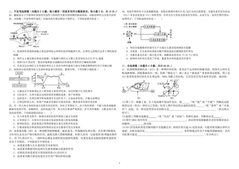 哈师大附中高二上期中考试生物试题_251210黑龙江省哈尔滨市师范大学附属中学2025-2026学年高二上学期期中考试（全）