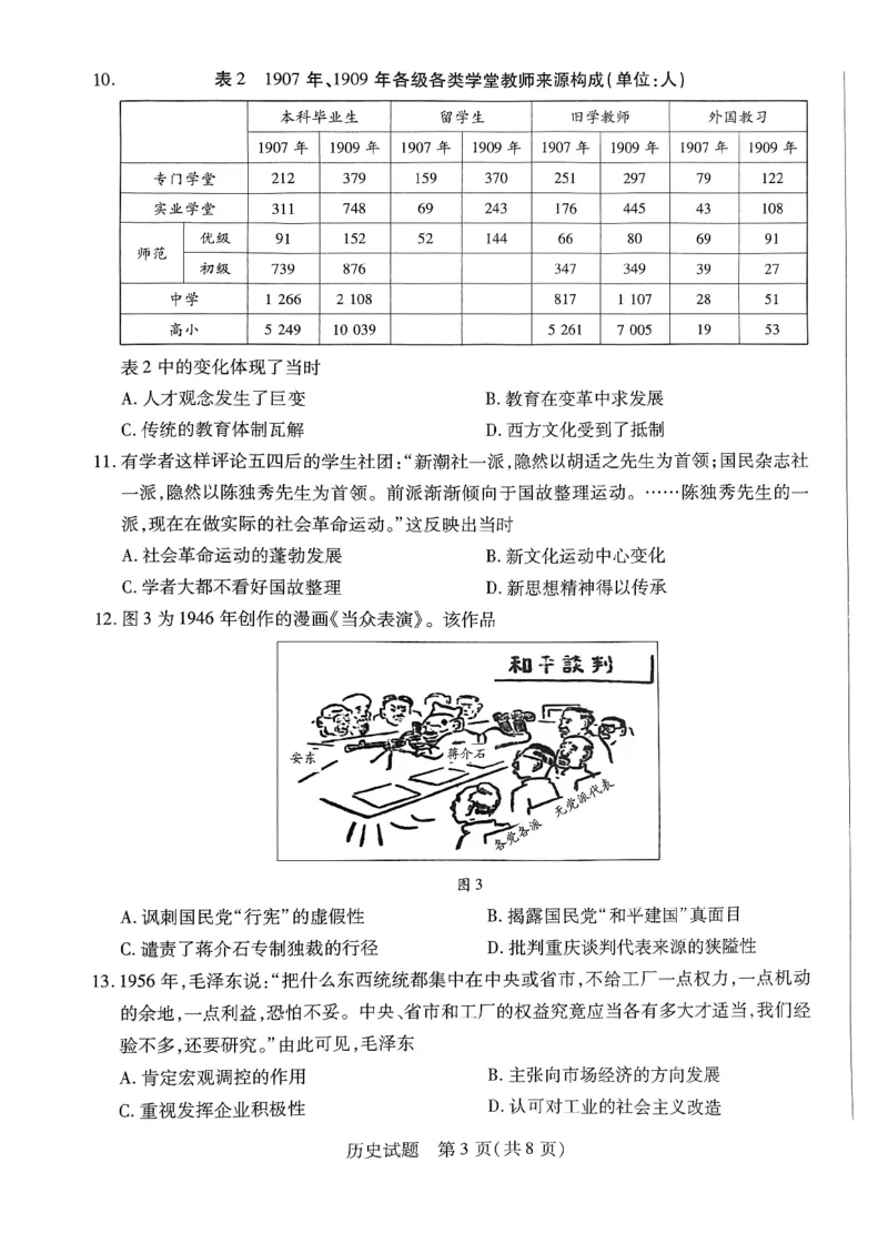 山西省临汾市2023-2024学年高三上学期期中考试历史试题(1)_2023年11月_0211月合集_2024届山西省天一大联考三晋名校联盟高三上学期11月期中联考
