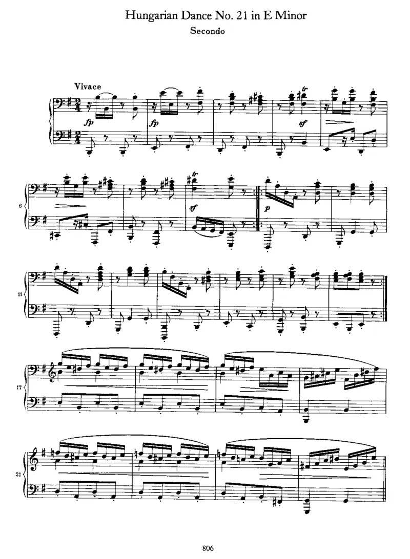 HungarianDanceNo21ine_一万首著名钢琴曲谱哈农贝多芬合集视频教学电子版高清无水印可打印_1古典钢琴知名音乐家谱_勃拉姆斯钢琴谱全集_匈牙利舞曲四手联弹版