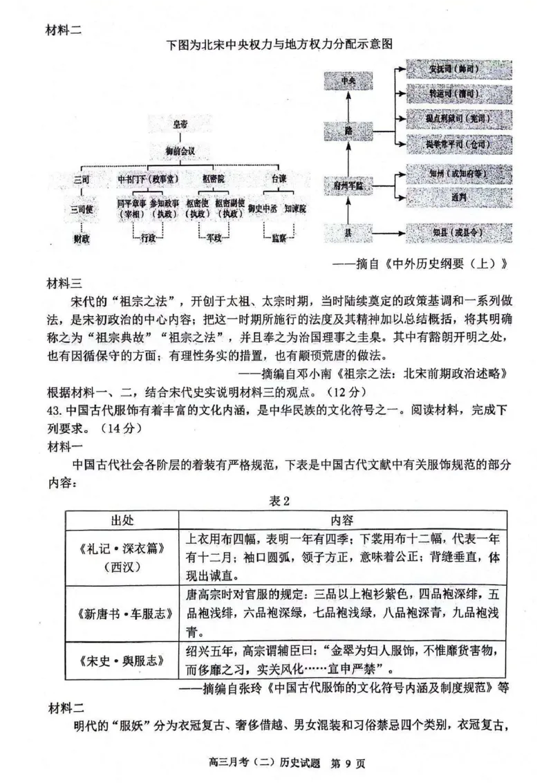 历史_2024-2025高三（6-6月题库）_2024年11月试卷_1105陕西省西安市2024-2025学年高三上学期11月联考一模（高新第一中学、安康市高新中学、宝鸡中学）