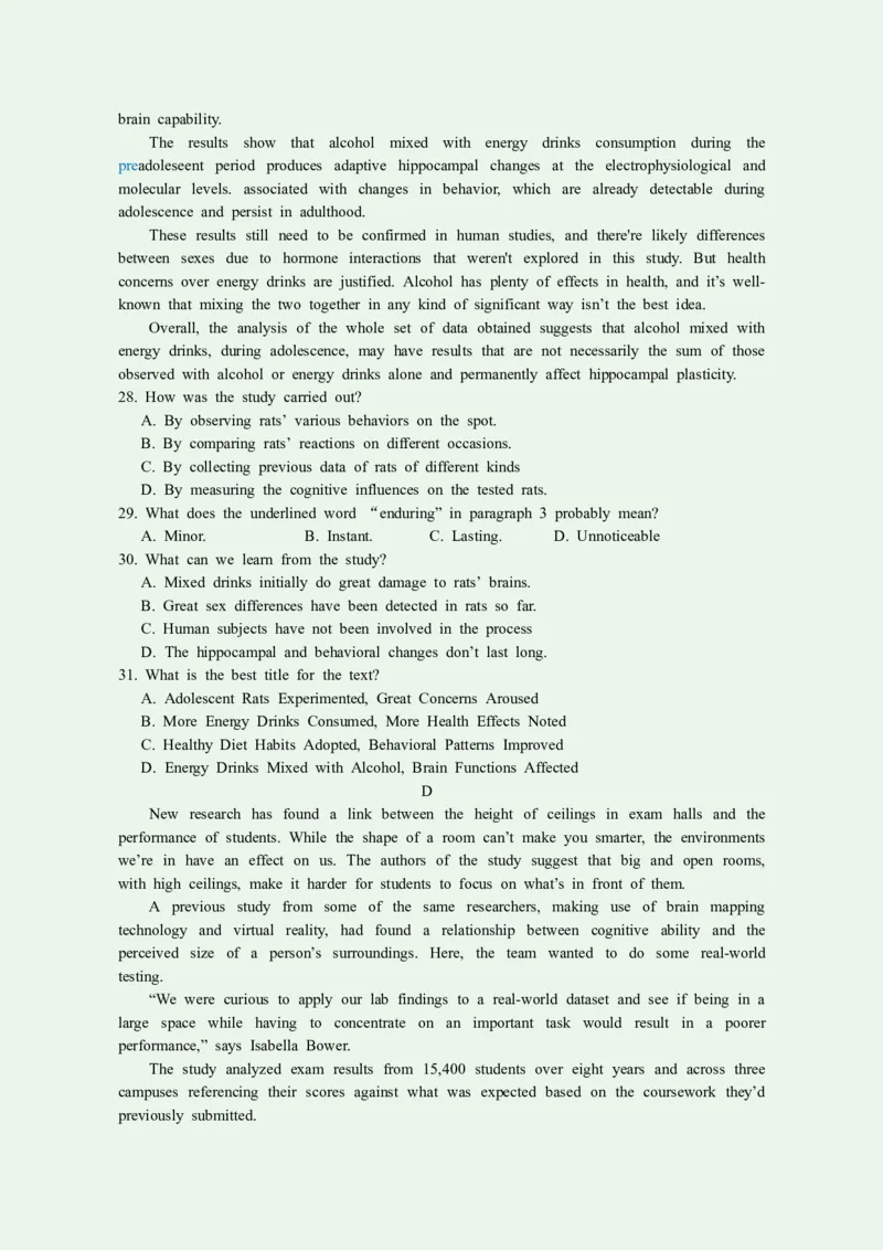 无锡市2024年秋学期高三期中教学质量调研测试英语试卷答案2024.11.06_2024-2025高三（6-6月题库）_2024年11月试卷_1110江苏省无锡市2024-2025学年高三上学期期中教学质量调研测