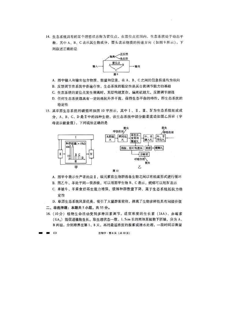 重庆市渝中区重庆市巴蜀中学校2023-2024学年高三下学期3月月考生物试题_2024年3月_013月合集_2024届重庆市巴蜀中学高三下学期适应性月考（七）