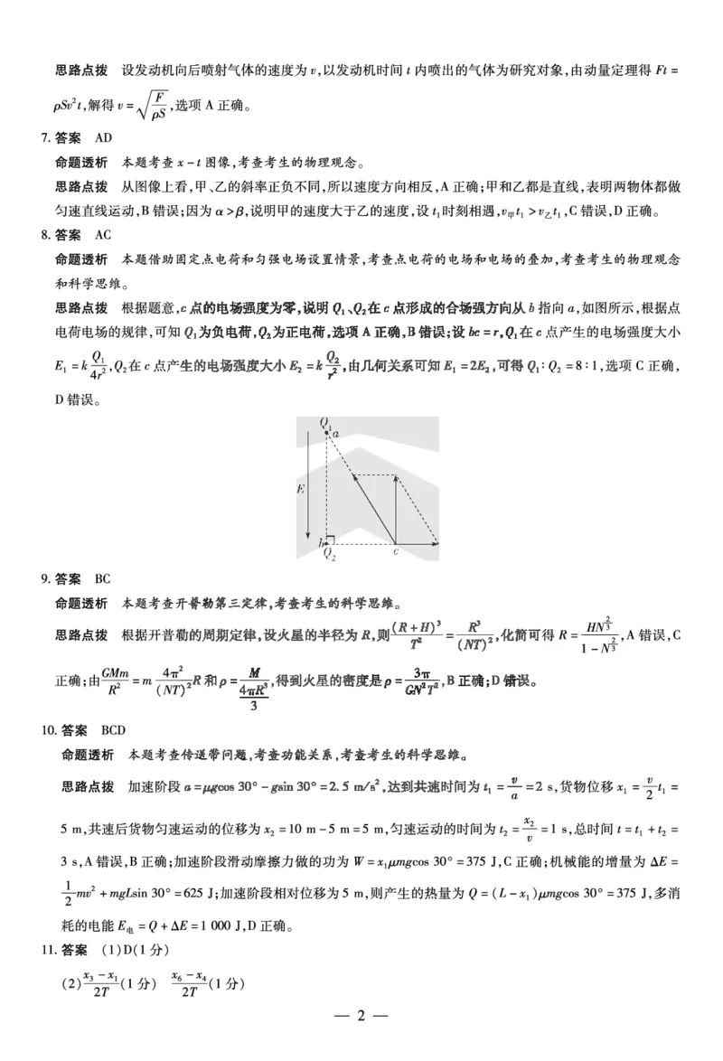 物理三晋名校联盟高三期中答案(1)_2023年11月_0211月合集_2024届山西省天一大联考三晋名校联盟高三上学期11月期中联考_山西省天一大联考三晋名校联盟2024届高三上学期11月期中联考物理