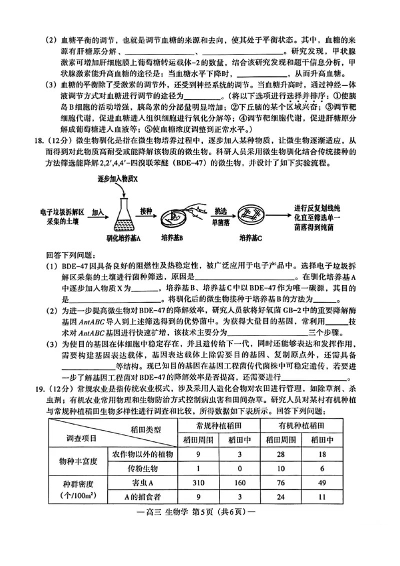 江西省南昌市2025届高三年级摸底测试（南昌零模）生物试卷+参考答案_2024-2025高三（6-6月题库）_2024年09月试卷_0908江西省南昌市2025届高三年级摸底测试（南昌零模）