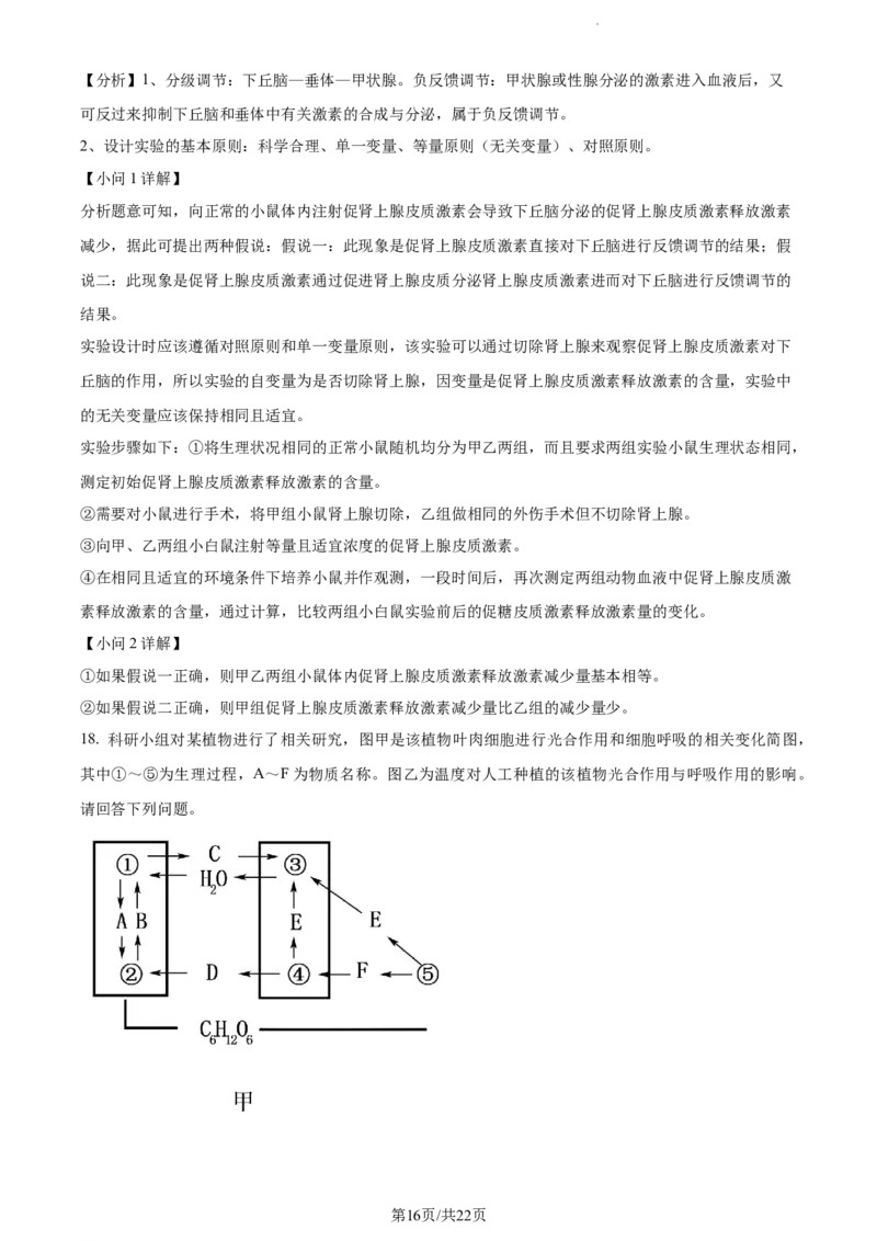 精品解析：福建省莆田市一中2023-2024学年高三上学期期中生物试题（解析版）(1)_2023年11月_0211月合集_2024届福建省莆田市一中高三上学期期中考试
