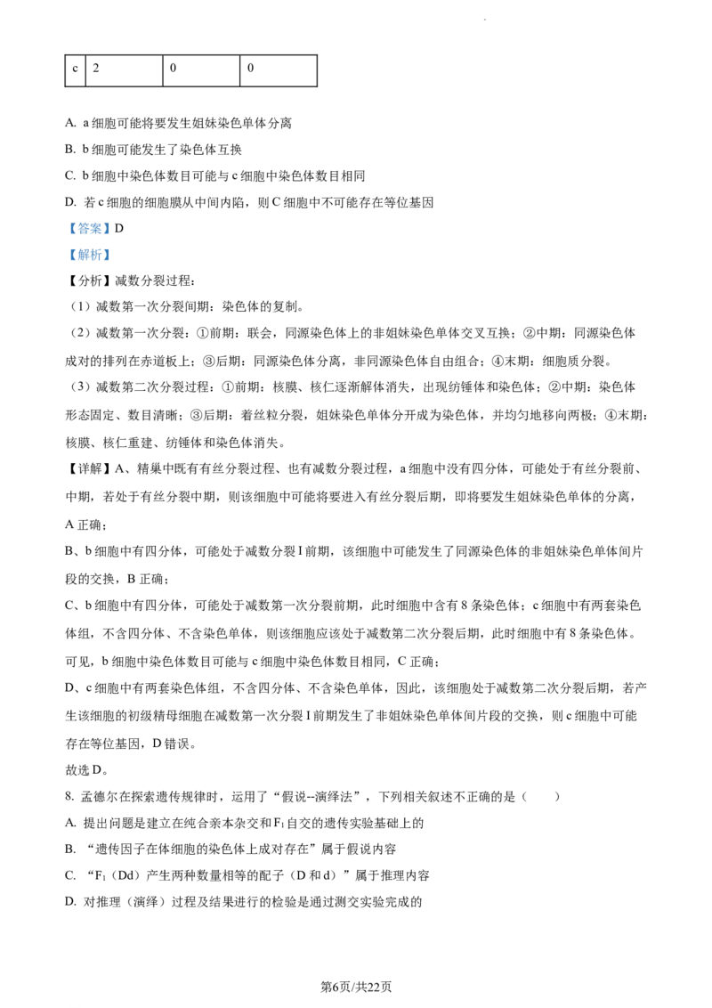 精品解析：福建省莆田市一中2023-2024学年高三上学期期中生物试题（解析版）(1)_2023年11月_0211月合集_2024届福建省莆田市一中高三上学期期中考试