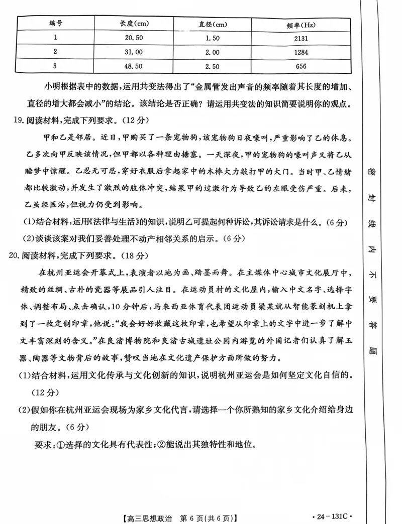 辽宁省朝阳地区2023-2024学年高三上学期期中考试政治试题(1)_2023年11月_0211月合集_2024届辽宁省朝阳地区高三上学期期中考试（金太阳24-131C）