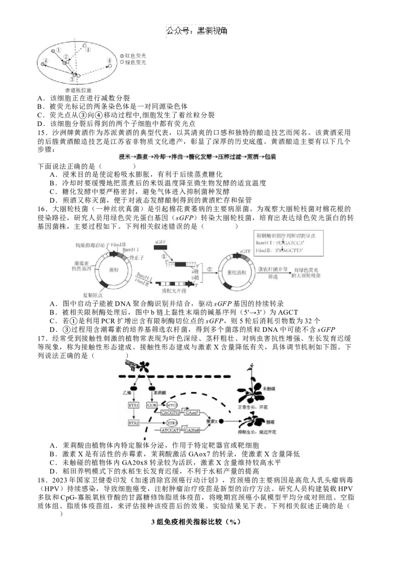河北省唐山市路南区唐山市第一中学2024-2025学年高三上学期开学考试生物试题_2024-2025高三（6-6月题库）_2024年08月试卷_0820河北省唐山一中2025届高三8月开学收心考试