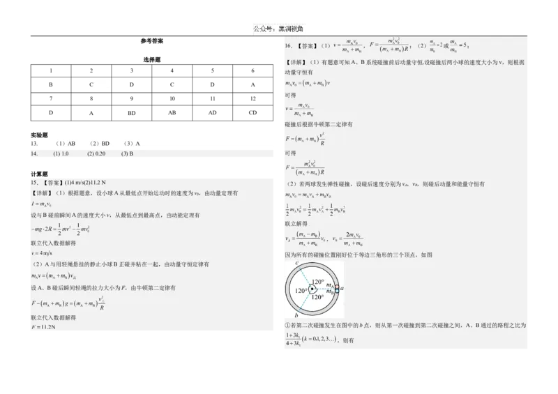 天津市第一中学2024-2025学年高三上学期第二次月考物理+答案_2024-2025高三（6-6月题库）_2024年12月试卷_1208天津市第一中学2024-2025学年高三上学期第二次月考