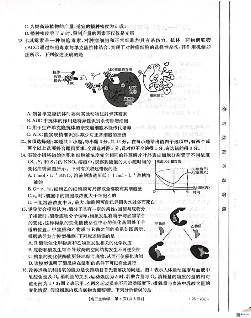 河北省邢台市质检联盟2024-2025学年高三上学期10月月考试题生物PDF版含答案_2024-2025高三（6-6月题库）_2024年10月试卷_1015河北省2024-2025学年高三(上)质检联盟第一次月考（金太阳25-70C）
