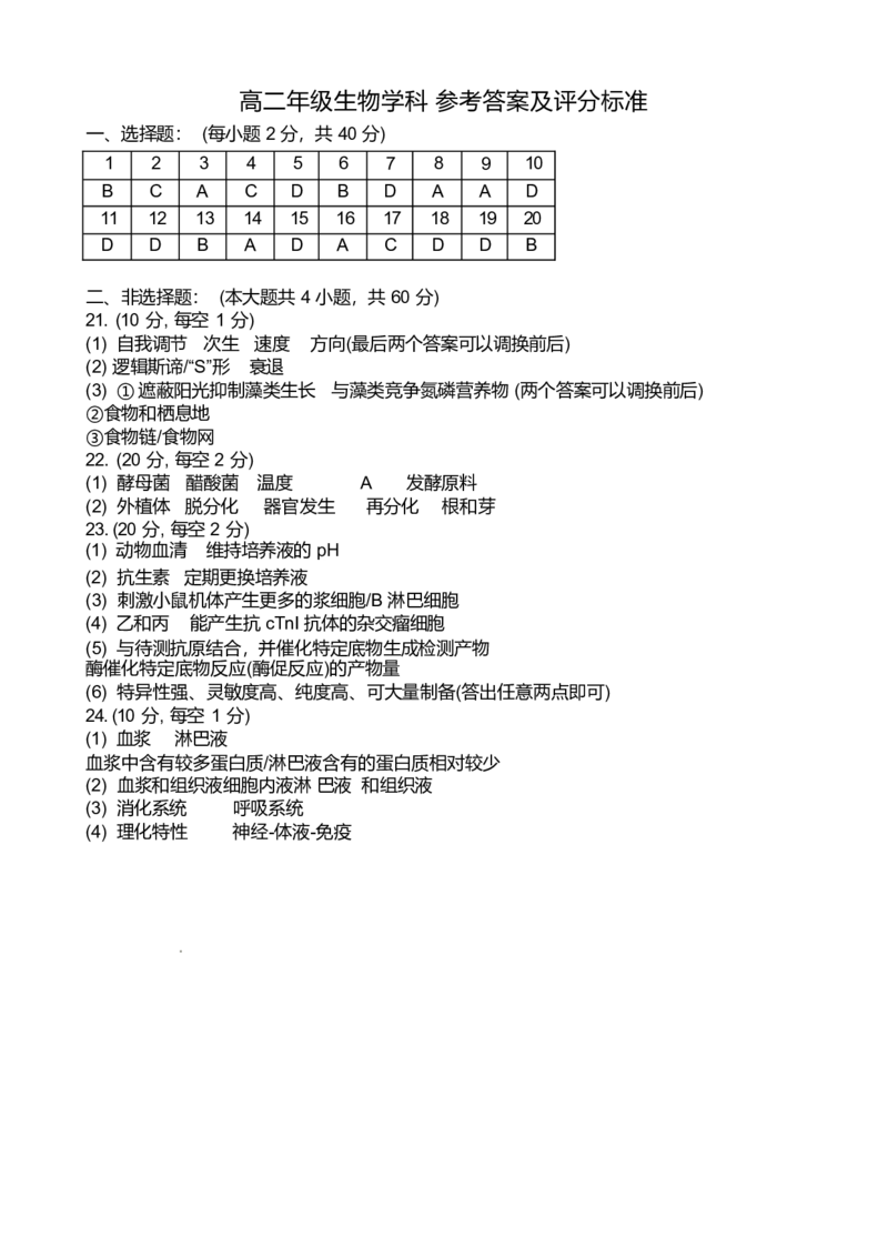 浙江省嘉兴市八校2024-2025学年高二下学期4月期中联考生物试卷（有答案）_2024-2025高二（7-7月题库）_2025年04月试卷(1)_0425浙江省嘉兴市八校2024-2025学年高二下学期4月期中联考