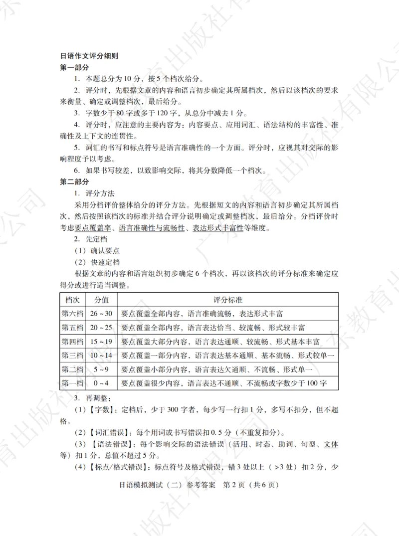 广东省2025年普通高等学校招生全国统一考试模拟测试日语答案_2024-2026高三（6-6月题库）_2025年04月试卷_0425广东省2025年普通高等学校招生全国统一考试模拟测试（广东二模）（全科）