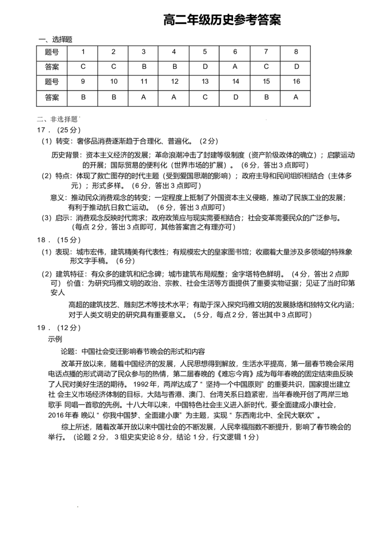 安徽省合肥市普通高中六校联盟2024-2025学年高二下学期4月期中考试历史Word版含答案_2024-2025高二（7-7月题库）_2025年05月试卷