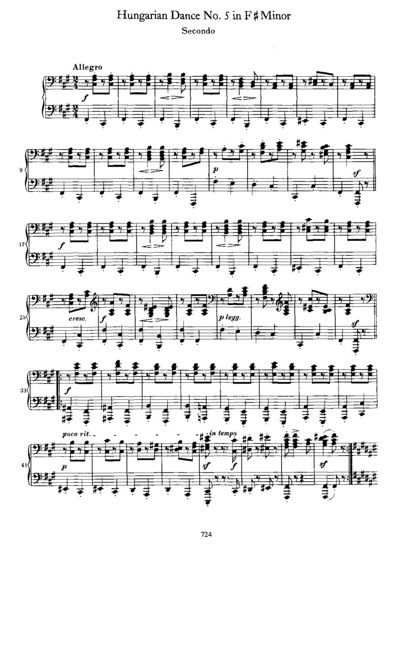 HungarianDanceNo05inf#_一万首著名钢琴曲谱哈农贝多芬合集视频教学电子版高清无水印可打印_1古典钢琴知名音乐家谱_勃拉姆斯钢琴谱全集_匈牙利舞曲四手联弹版